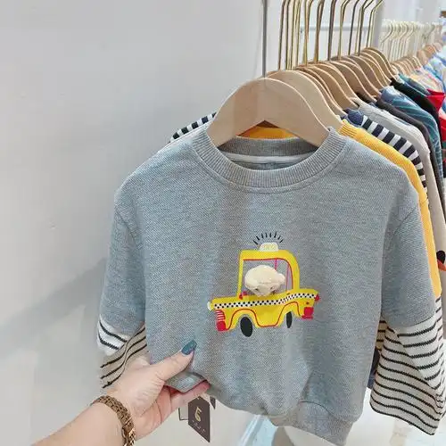 织里网红童装工厂货源批发卡拉美 多啦啦2024春季中小童卡通t恤