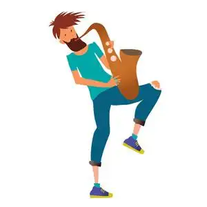 音乐家,音乐家.矢量图,白上孤立照片