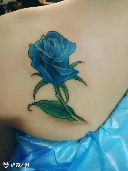 蓝色妖姬99_纹身图案手稿图片_长河的纹身作品集