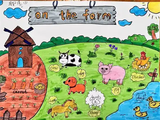 英语农场画关于蔬菜