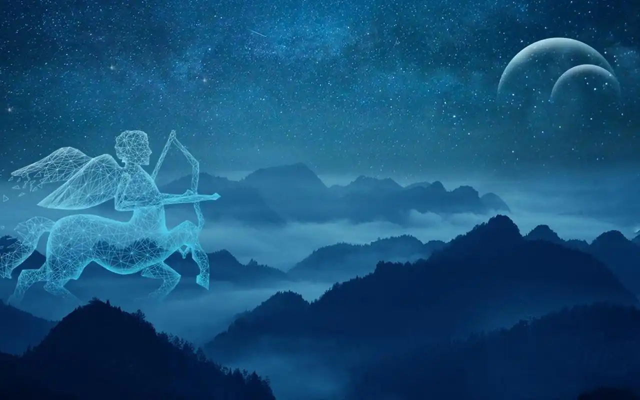 电脑壁纸 动漫卡通 生肖星座 射手座梦幻星空插画