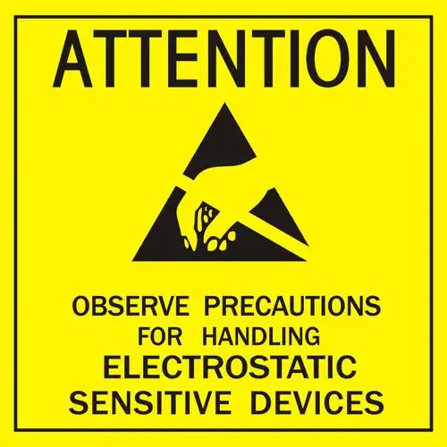 attention防静电esd无尘室caution注意静电防护 等级禁止触摸标贴