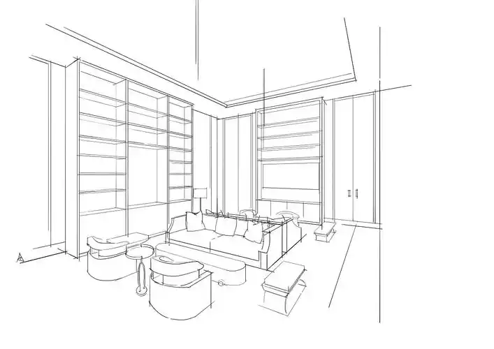 空间线稿(手绘)|空间|家装设计|鲸作人 - 原创作品 - 站酷 (zcool)