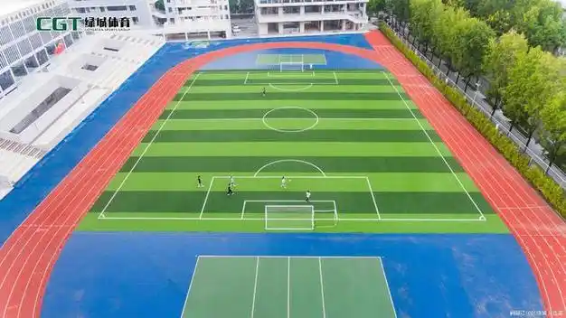 在学校足球场上,经常有大量学生进行体育活动和足球比赛,使用仿真草坪