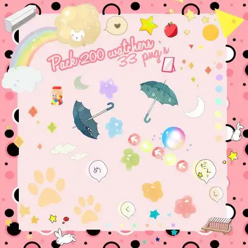 漂亮可爱的美图秀秀卡通图案饰品照片装饰png素材包下载 #.