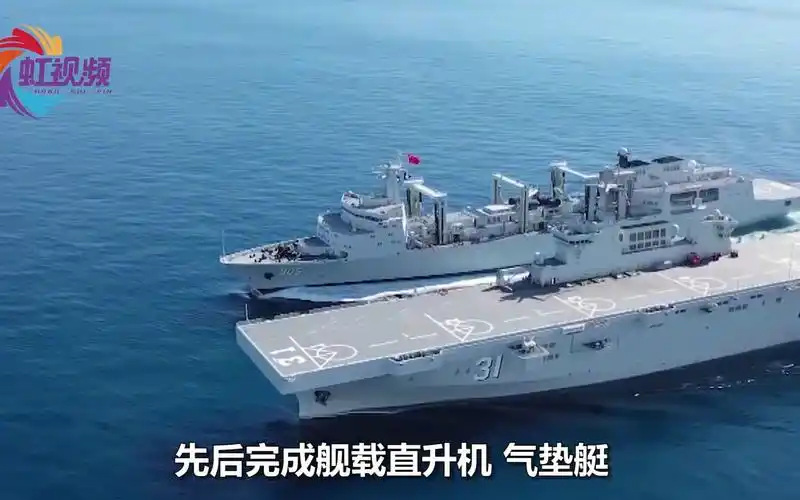 央视公布海南舰最新画面15层楼高庞然大物南海掀起滔天巨浪