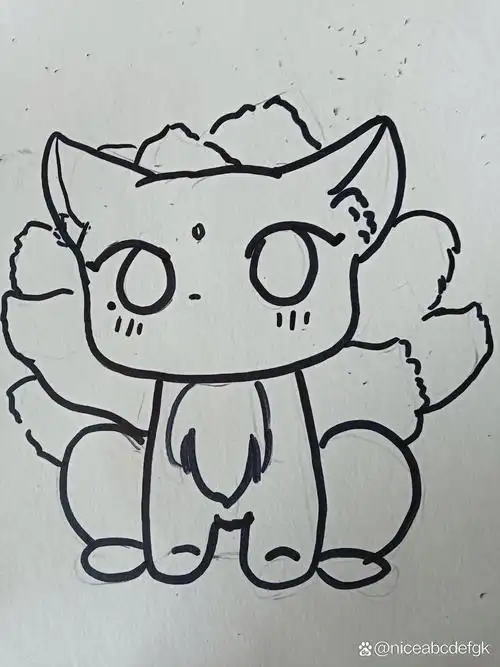 梦的开端第二张是我第一次画九尾狐的时候,第二张是我现在画的九尾狐