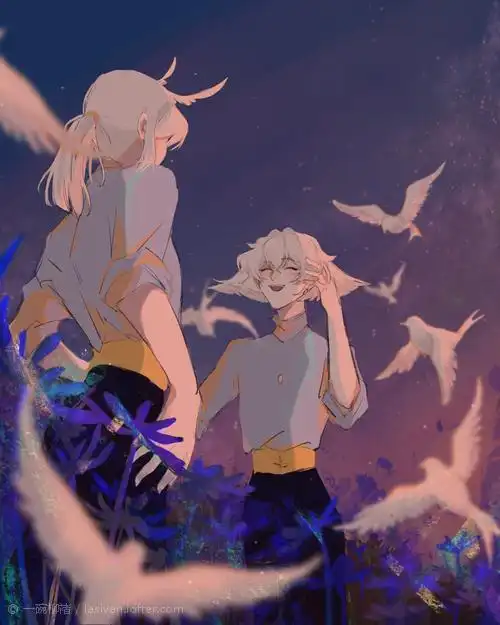 光遇动漫头像平菇白鸟花环画师一碗柳褚