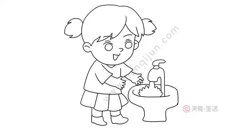 儿童抗疫情简笔画预防新型肺炎卫生防疫要做好勤消毒病毒少