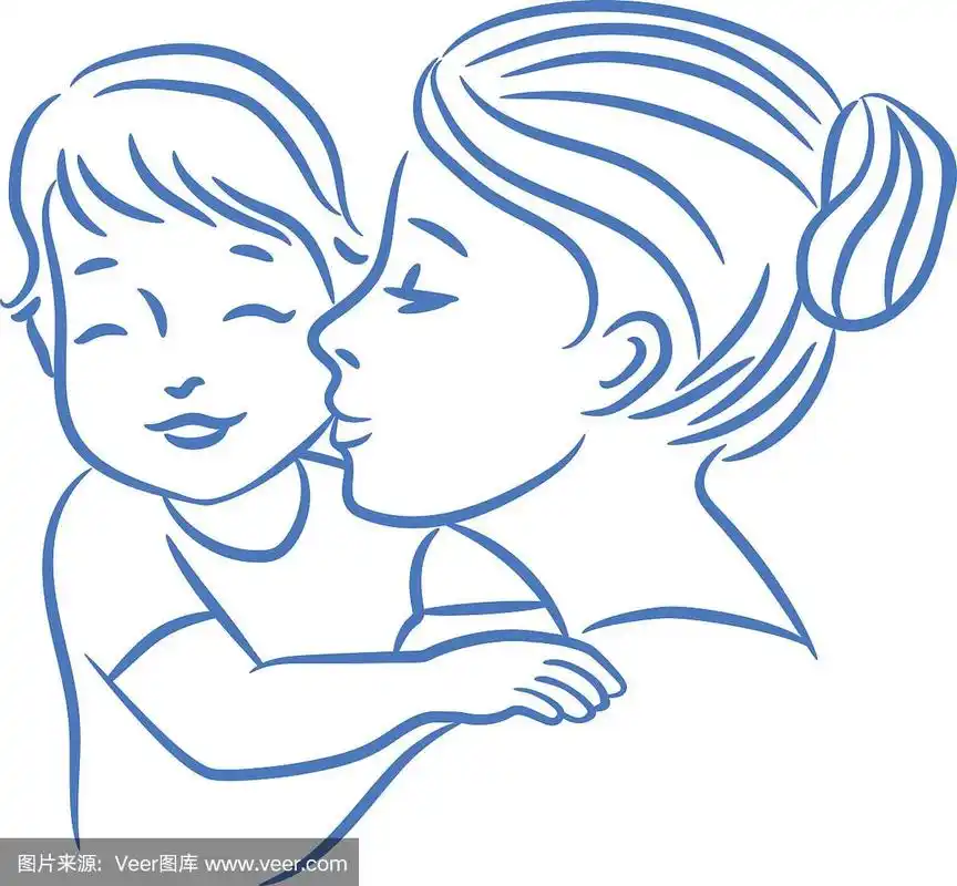 矢量插图的母亲和她的孩子