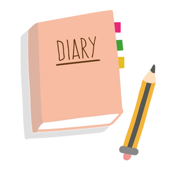矢量卡通日记本素材