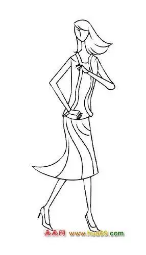 儿童模特造型简笔画