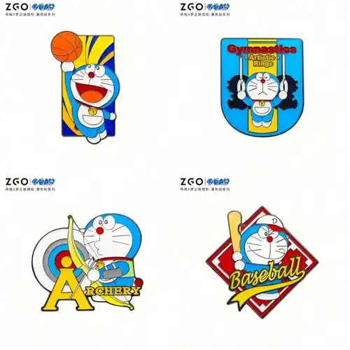 奥运会运动主题哆啦a梦胸针徽章