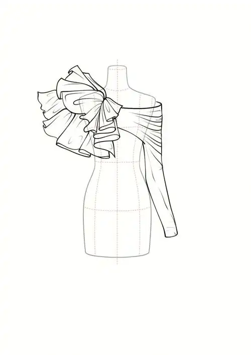 一起画袖子服装款式图部位绘制步骤13款