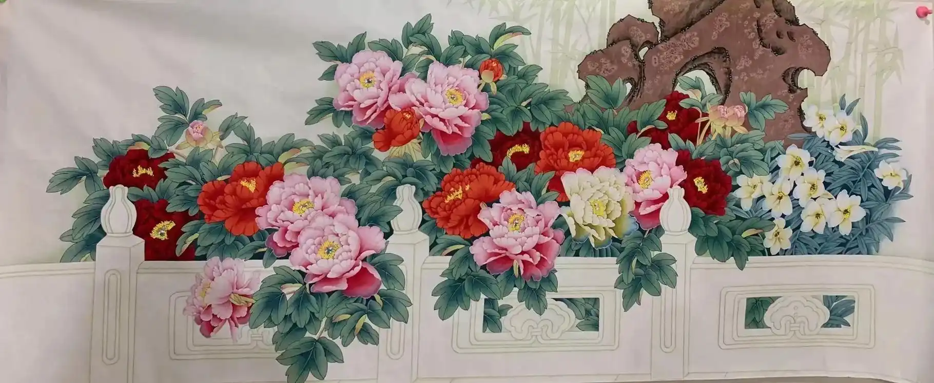 国画工笔画小八尺工笔牡丹 - 抖音