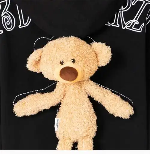 marzo 【吴宣仪同款】 棉质经典logo款立体小熊帽衫时尚休闲 女卫衣