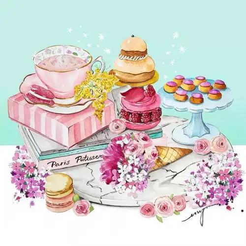 水彩甜点