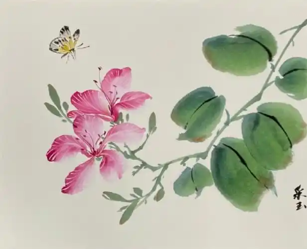 紫艳暮春庭紫荆花的画法教程步骤图笔记