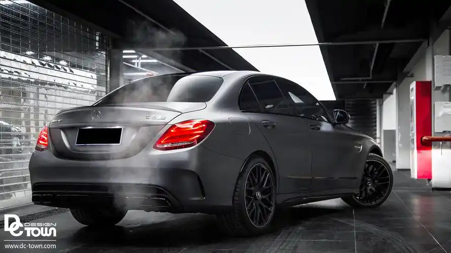 奔驰c63 amg 全车亚面碳灰改色贴膜 - 改装轮毂