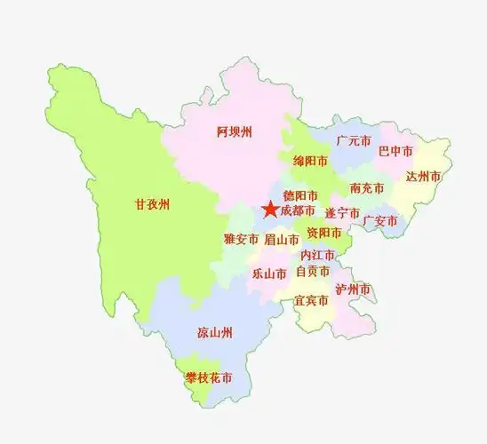 彩色四川地图-快图网-免费png图片免抠png高清背景素材库kuaipng.com