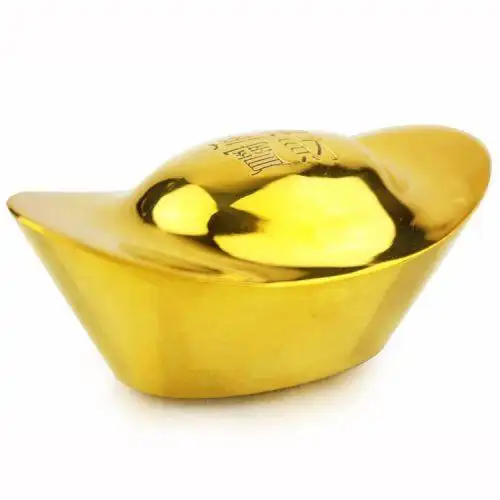 铜金元宝实心铜元宝大元宝招财进宝元宝摆件家居用品供财神必备