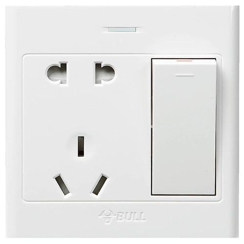 公牛bull明装开关插座g09系列10a一开双控五孔带开关插座86型插座面板