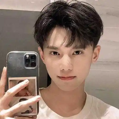 假发男短发中分刘海男生短卷发韩版帅气逼真学生黑网红同款全头套