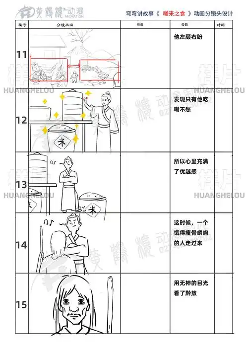 弯弯讲中国故事嗟来之食动画片分镜头设计