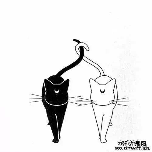 简约小猫露娜猫纹身图案