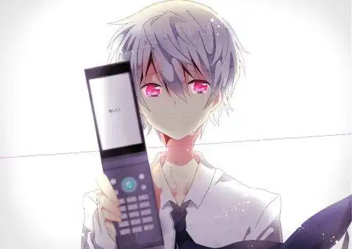 谁有笑着哭的二次元男的图片,急用