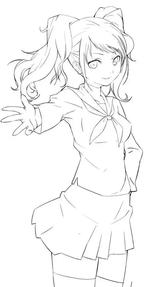 54张清晰线稿动漫人物图片日本画师笔下的动漫人物线稿图