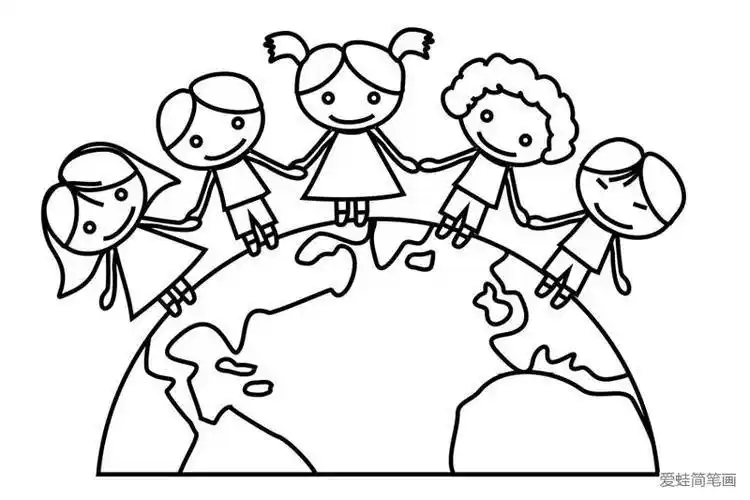 公益简笔画四张