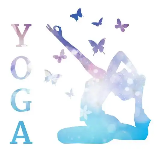 梦幻瑜伽人物剪影矢量素材