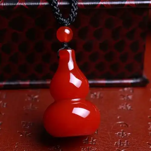 天然冰种红玛瑙葫芦吊坠红玉髓小葫芦长玉石饰品福禄双全男女项链