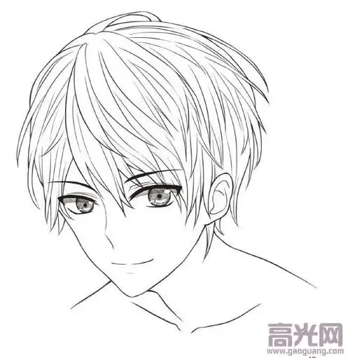 漫画男生侧脸画法步骤图动漫男生侧脸画法图解