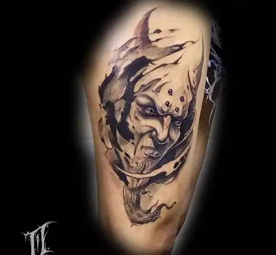 恶魔撒旦tag标签:纹身师:七七纹身店:七十七刺青乌鸦遮盖纹身图片_手