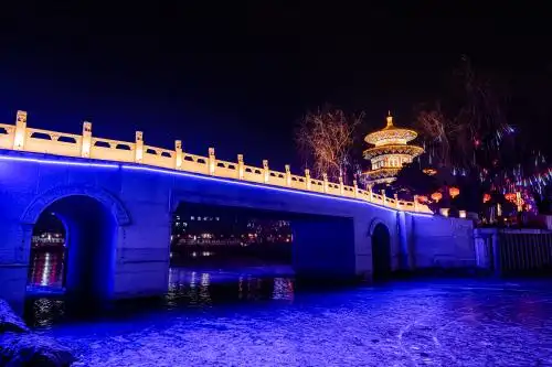 中国长春劳动公园冰雪乐园夜景