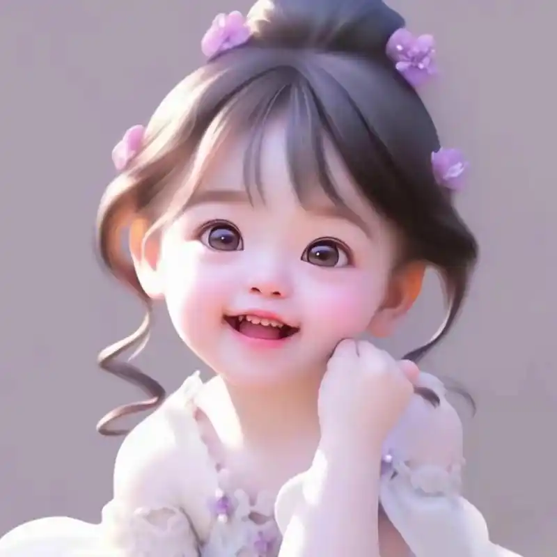 呆萌可爱的小女孩