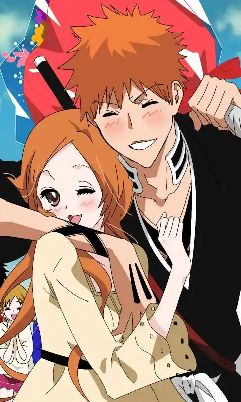 一护和井上织姬480800手机壁纸