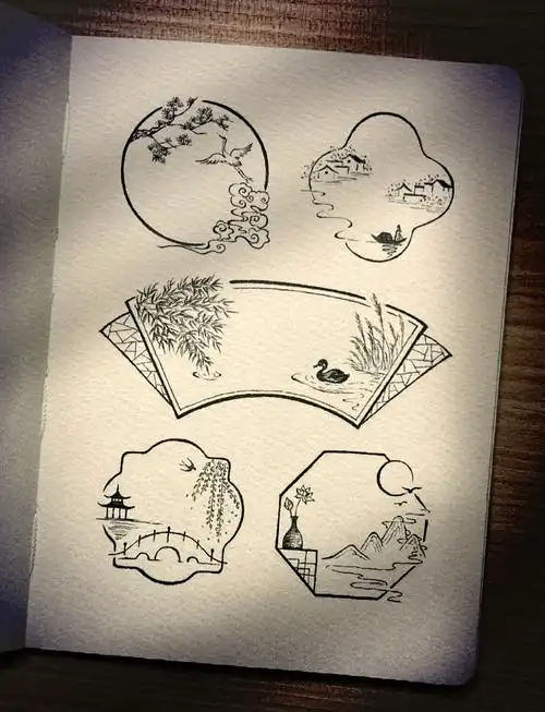 但偶尔的闲暇时光,我还是喜欢拿起画笔,沉浸在中式花窗的古风边框中