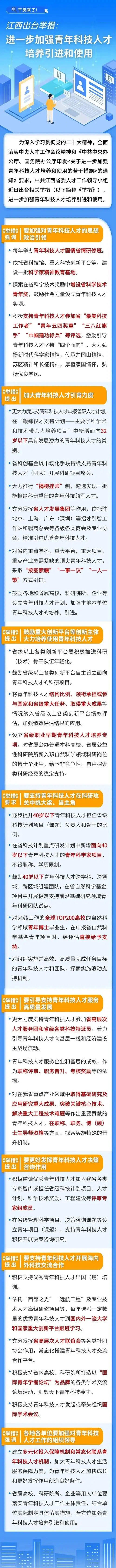 江西宠才政策大礼包 ④ | 加强青年科技人才培养引进和使用九条举措