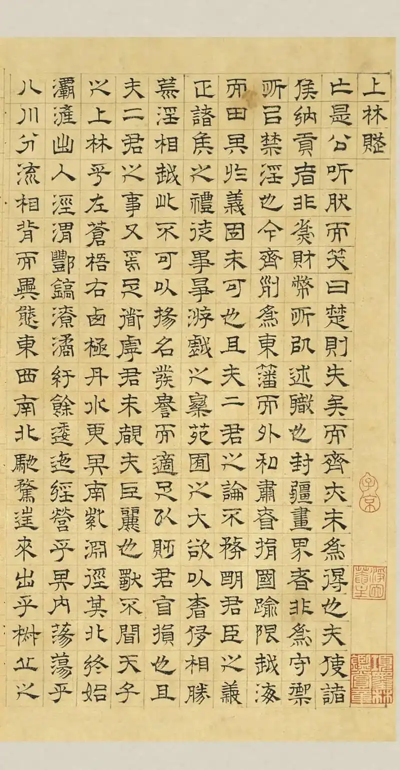 书法欣赏|文征明《上林赋》(上卷)碑帖简介 文徵明隶书《上林 - 抖音