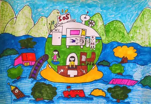 茂名市桥南小学2019年学生科幻画作品展示