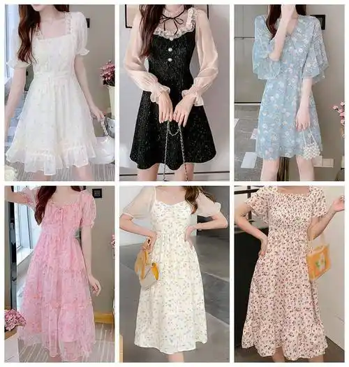 江西鹰潭直播间夏季潮流女裙服装新手在义乌拿货时尚雪纺连衣裙批发