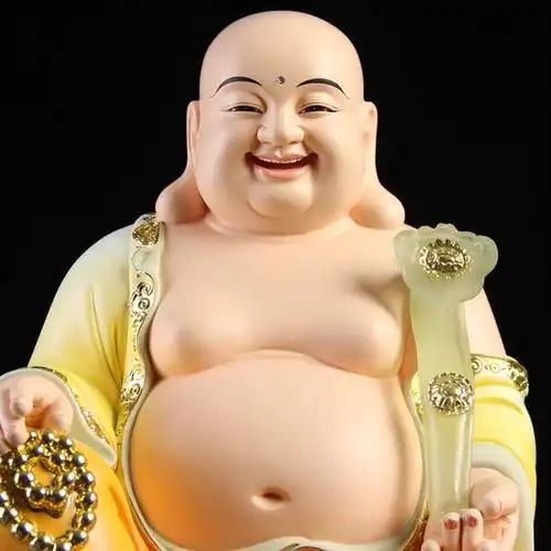 摆设大中家用笑佛摆件居家树脂大肚弥勒佛像供奉镇宅小号招财客厅