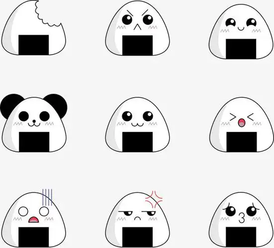 9款可爱三角饭团图标矢量素材