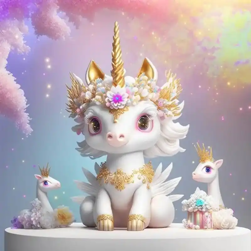 可爱的星光独角兽幼崽.#ai绘画 #萌宠 #手机壁纸 #独角 - 抖音