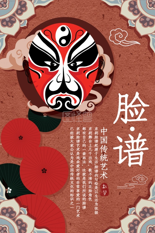 京剧文化脸谱海报