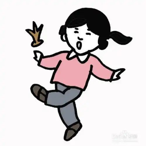 儿童简笔画踢毛毽子女孩