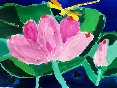 小荷才露尖尖角作者姓名: 许艺薷作者年龄:7岁作品类别: 水粉画奖